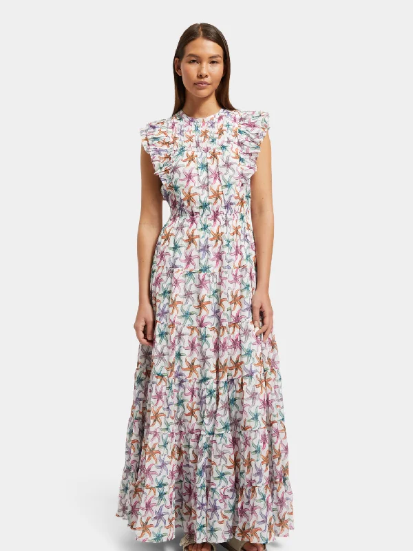Limited Edition Printed maxi cotton voile dress
