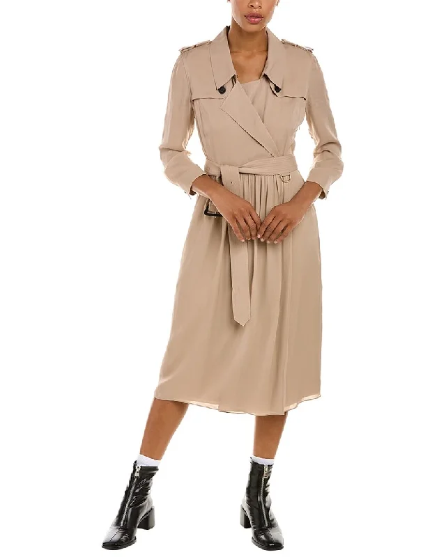 Price Cut Burberry Wrap Silk Trench Dress
