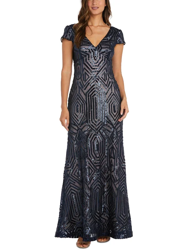 Super Sale Womens Sequined Polyester Evening Dress