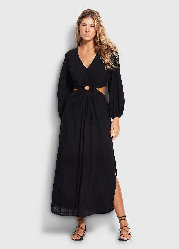 Deal of the Day Drifter Cut Out Dress  - Black
