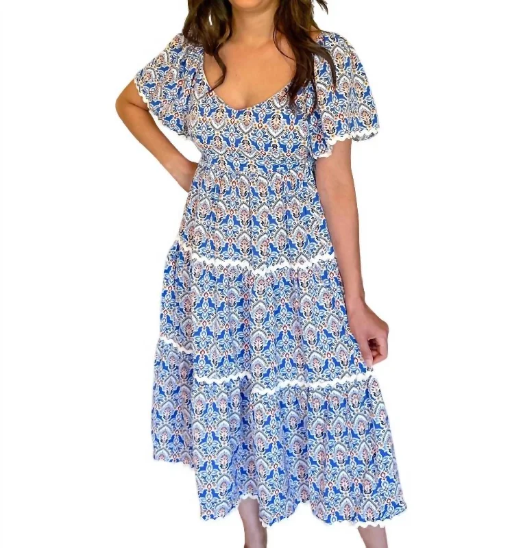Online Only Scarlett Dress In Blue Multi