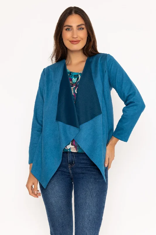 Weekend Flash Sale Suede Waterfall Jacket in Teal