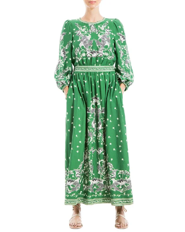 Reduced Prices Max Studio Linen-Blend Maxi Dress