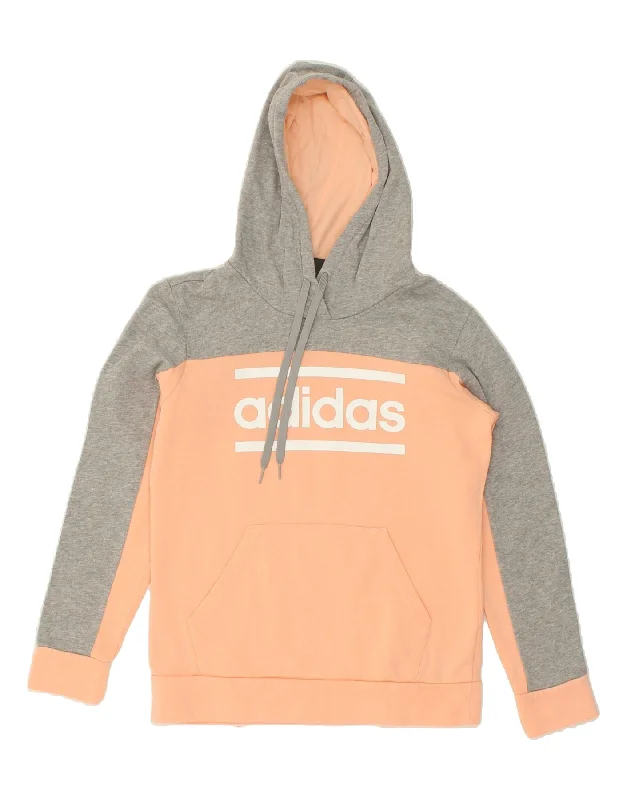 Lowest Price ADIDAS Womens Graphic Hoodie Jumper UK 14 Medium Orange Colourblock Cotton Lowest Price ADIDAS Womens Graphic Hoodie Jumper UK 14 Medium Orange Colourblock Cotton