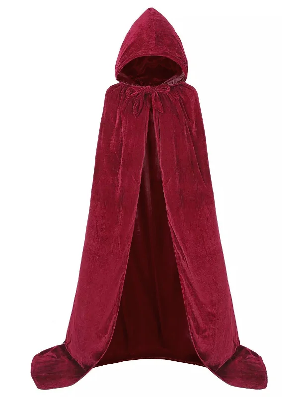 Buy Now 1950s Christmas Solid Long Hooded Cape