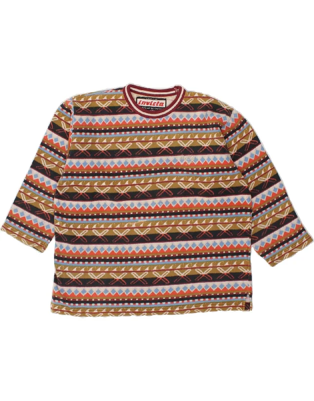 Special Price INVICTA Womens Sweatshirt Jumper UK 14 Medium Multicoloured Striped Cotton