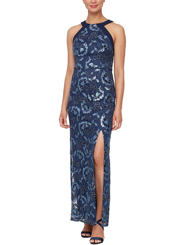 Year-End Sale Womens Metallic Maxi Evening Dress
