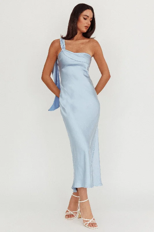 Today Only Carmel One-Shoulder Sash Maxi Dress Baby Blue