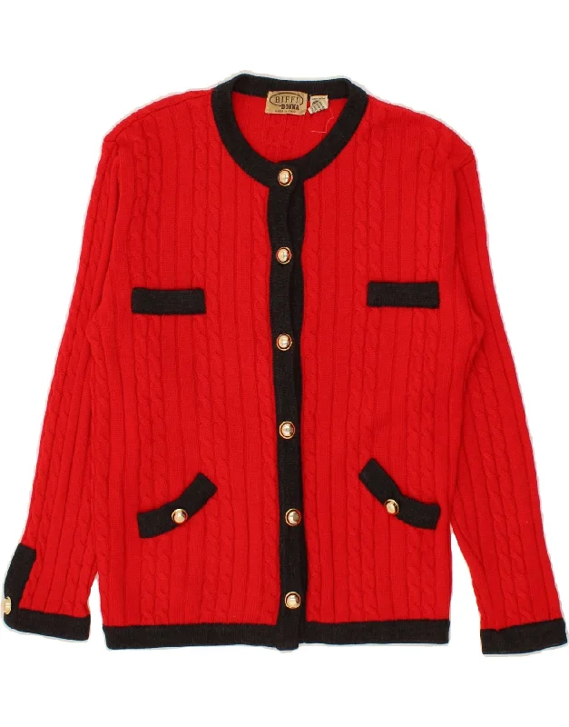 Buy Now VINTAGE Womens Cardigan Sweater UK 16 Large Red
