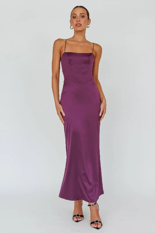 Today’s Deal Teneal Lace-Up Back Maxi Dress Plum