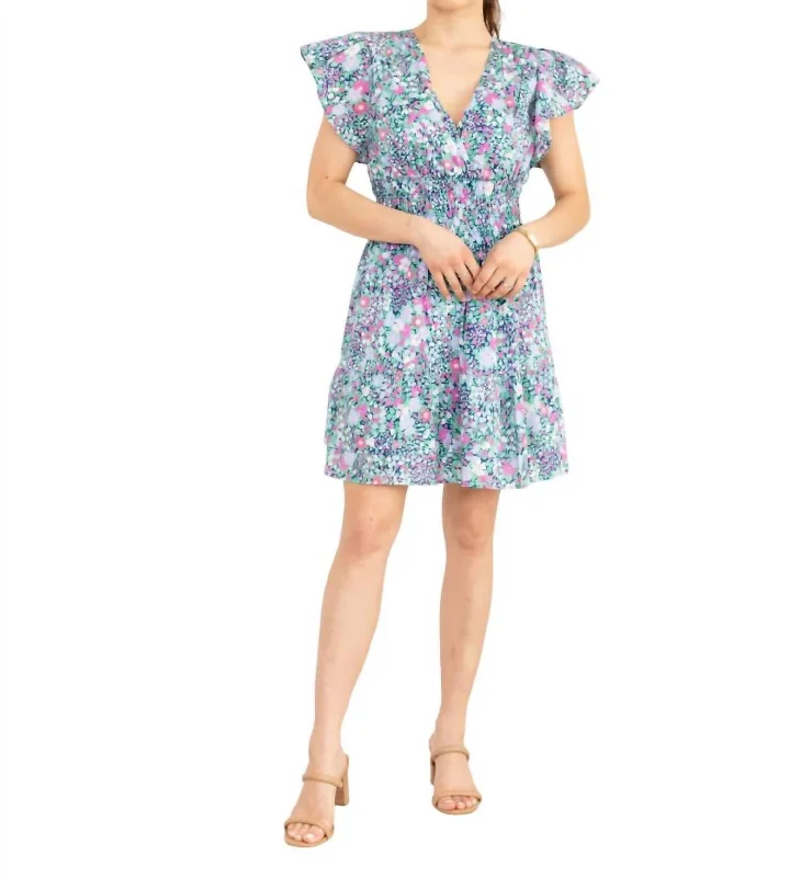 Deal Zone Kimora Mini Dress In Navymult