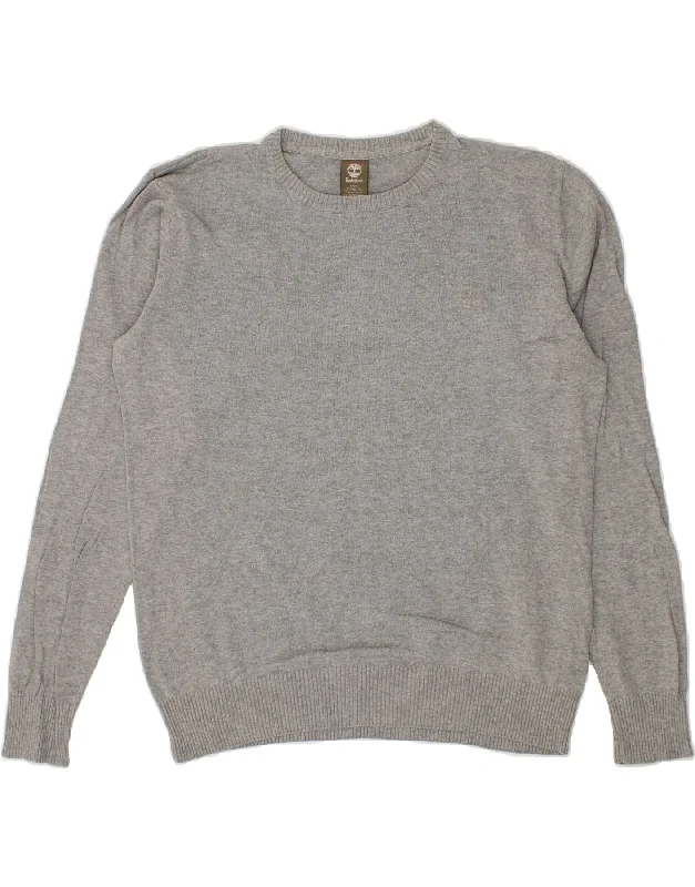 Super Sale TIMBERLAND Womens Regular Fit Crew Neck Jumper Sweater UK 14 Medium Grey