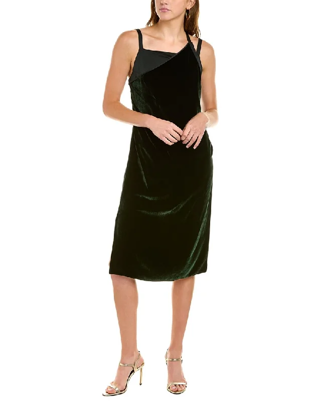 Instant Discount Helmut Lang Velvet Silk-Blend Slip Dress