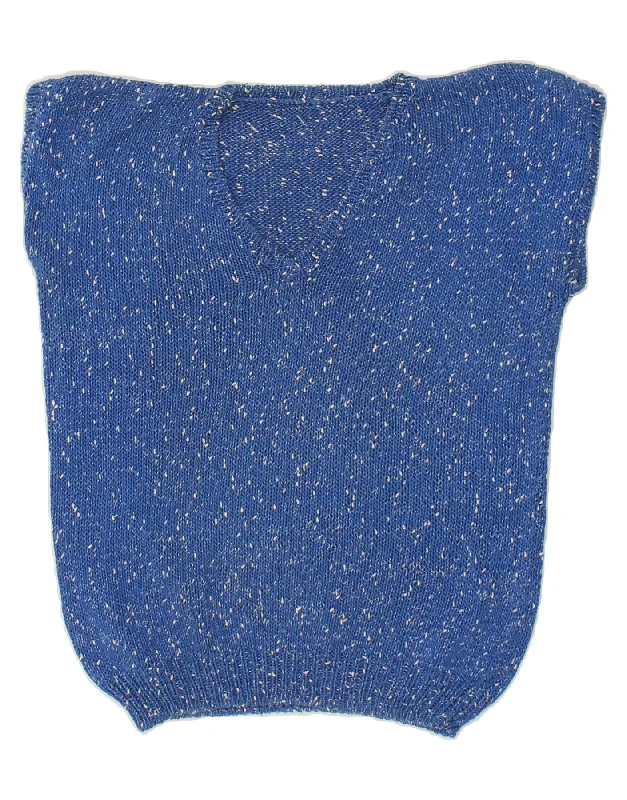 Friends and Family Sale VINTAGE Womens Short Sleeve V-Neck Jumper Sweater UK 12 Medium Blue Friends and Family Sale VINTAGE Womens Short Sleeve V-Neck Jumper Sweater UK 12 Medium Blue