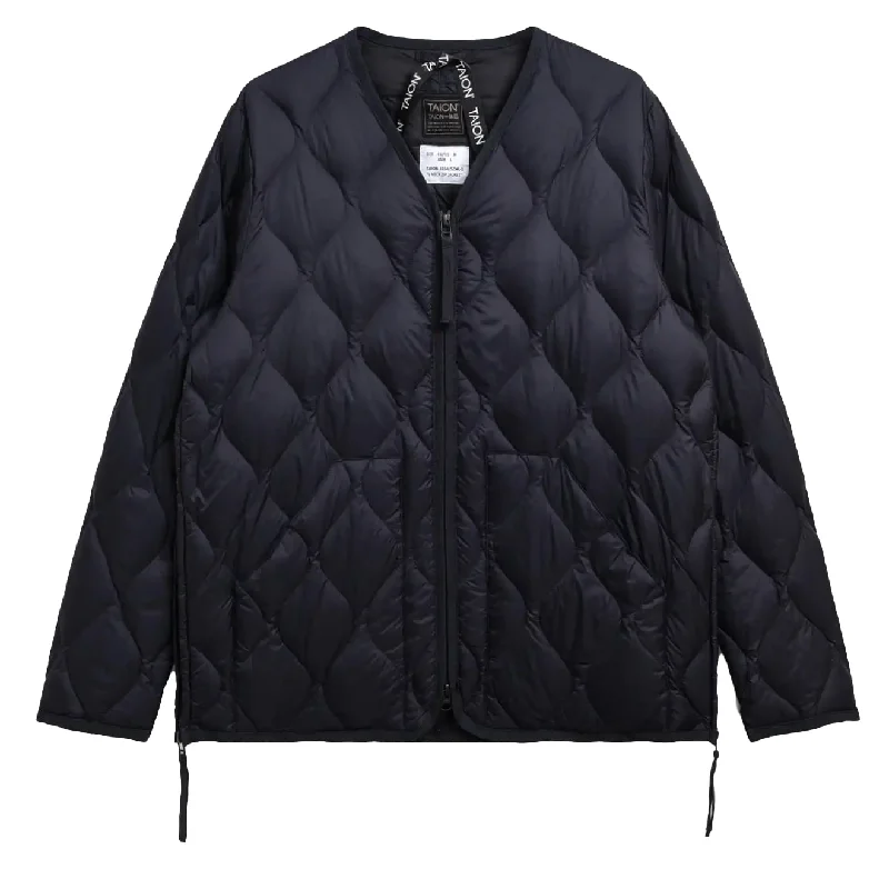 Amazing Deals Taion Womens Military V Neck W-Zip Down Jacket Dark Navy