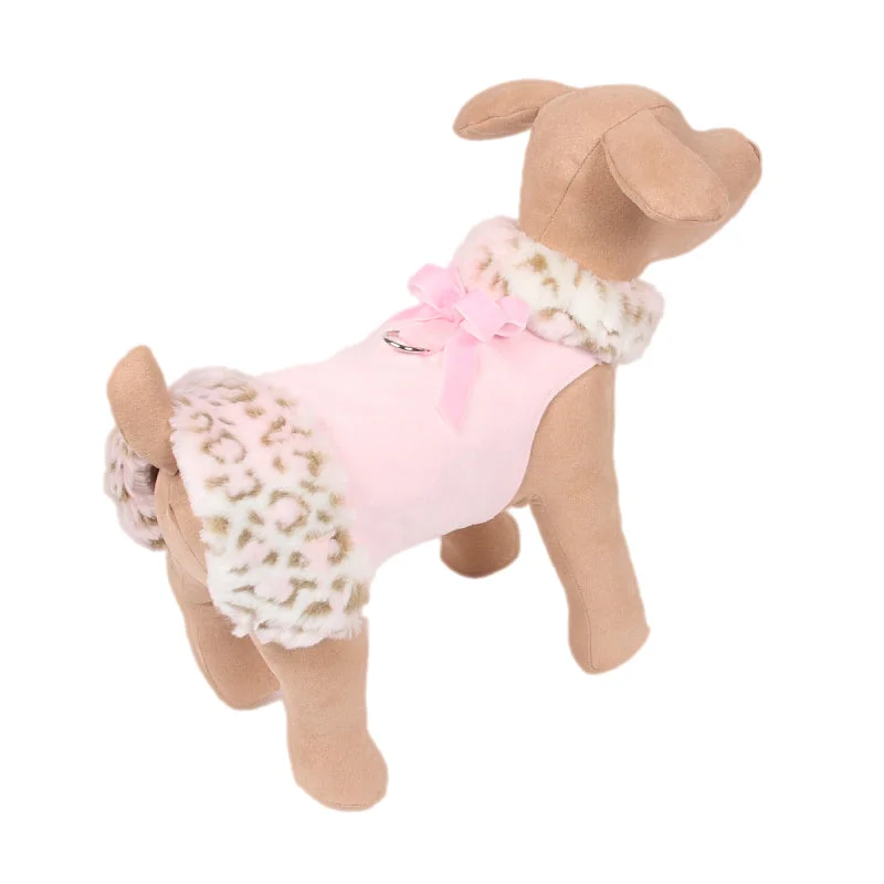 Daily Deals Velvet Bow Pink Lynx Fur Coat