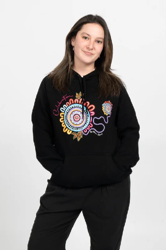 Blowout Deals Celebration Black Cotton Blend Women's Hoodie