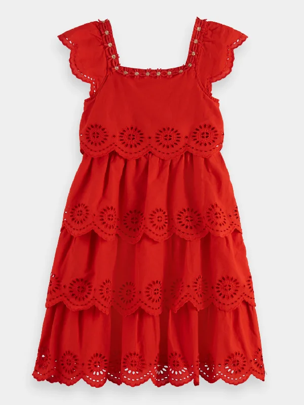 Price Cut Kids - Layered midi broderie anglaise dress