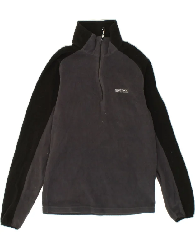 The Best Prices REGATTA Womens Zip Neck Fleece Jumper UK 10 Small Grey Colourblock