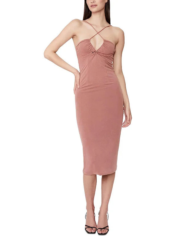 Limited Time Womens Criss Cross Neck Calf Midi Dress