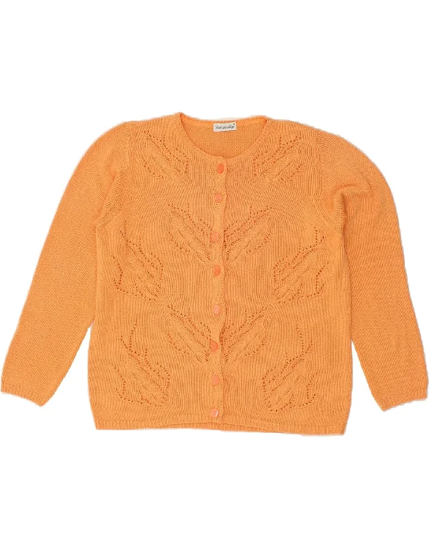 Referral Discount VINTAGE Womens Cardigan Sweater UK 16 Large Orange