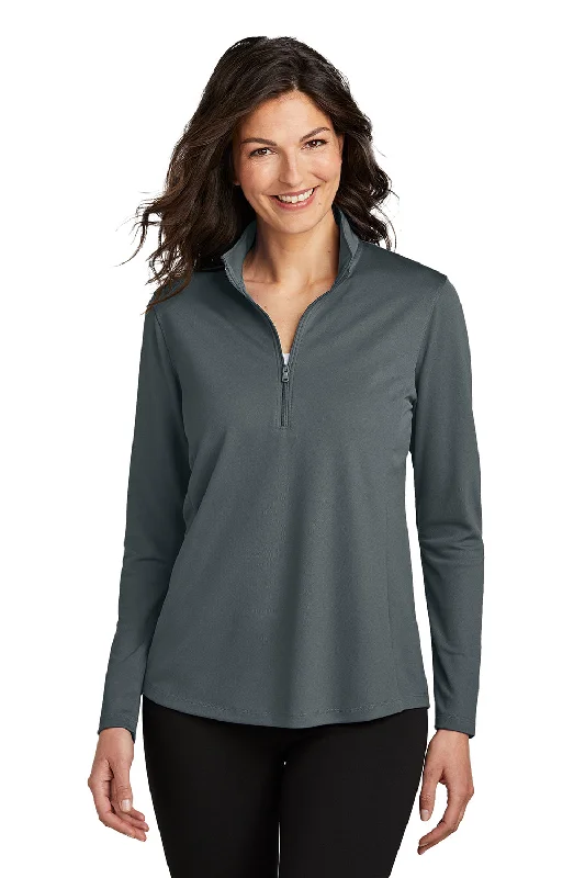 Now or Never Port Authority Womens Dry Zone Moisture Wicking Micro Mesh 1/4 Zip Sweatshirt - Graphite Grey Now or Never Port Authority Womens Dry Zone Moisture Wicking Micro Mesh 1/4 Zip Sweatshirt - Graphite Grey