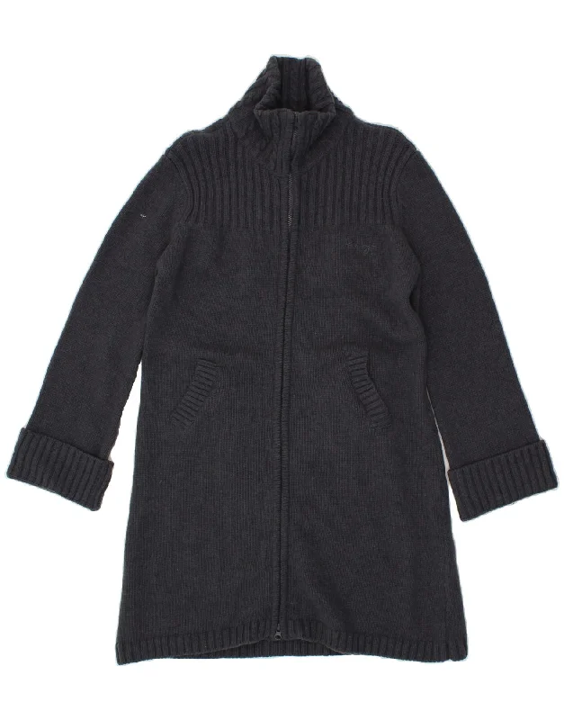 Midnight Madness ROXY Womens Cardigan Sweater US 5 Medium Grey Lambswool