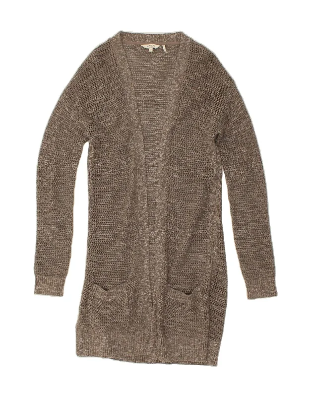 Special Buy FAT FACE Womens Longline Open Cardigan Sweater UK 10 Small Grey Cotton