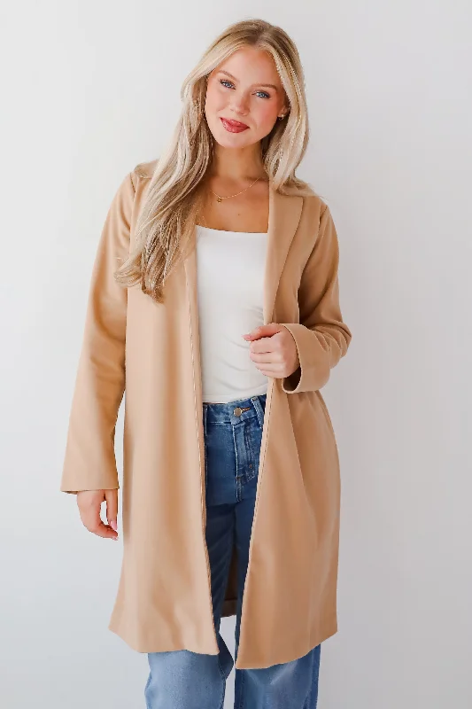 New Arrival Smart Outcome Camel Trench Coat