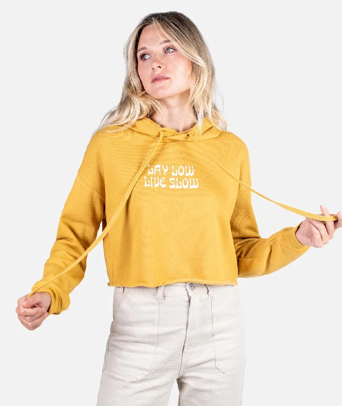 YEAR-End Sale Live Slow Cropped Hoodie - Mustard
