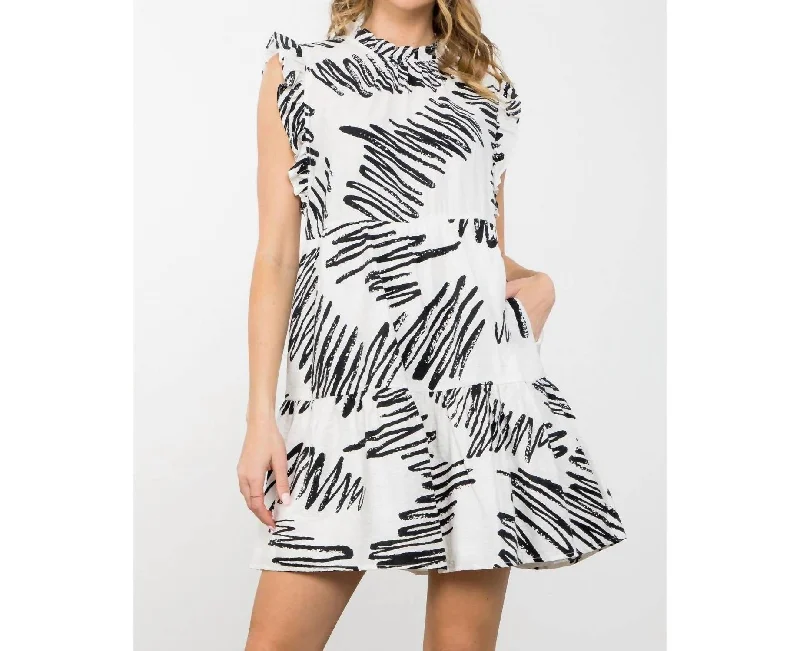 Price Drop Alert Flutter Sleeve Tiered Dress In White
