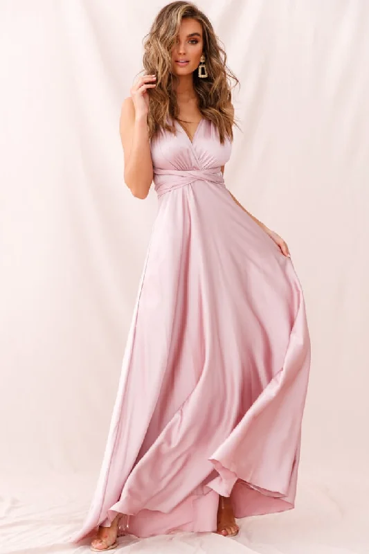 Price Drop Ariana Multiway Maxi Dress Blush