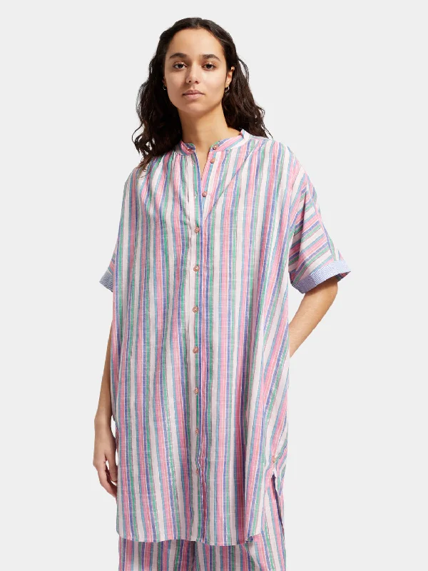 Exclusive Online Offer Striped oversized beach shirt dress
