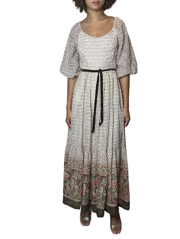 Don’t Miss Out Original 1970's Vintage Floral Print Boho / Hippie Dress UK 10 - 12
