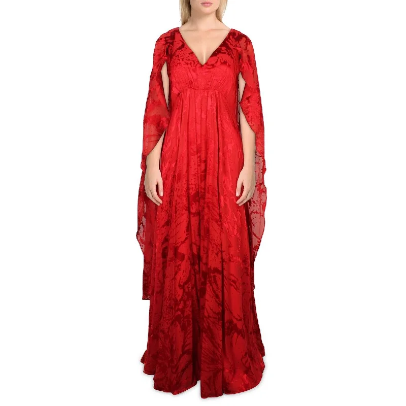 Today Only Womens Burnout Cape Sleeve Evening Dress