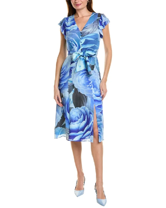 Exclusive Preview Elie Tahari Silk Fantasy Garden Midi Dress