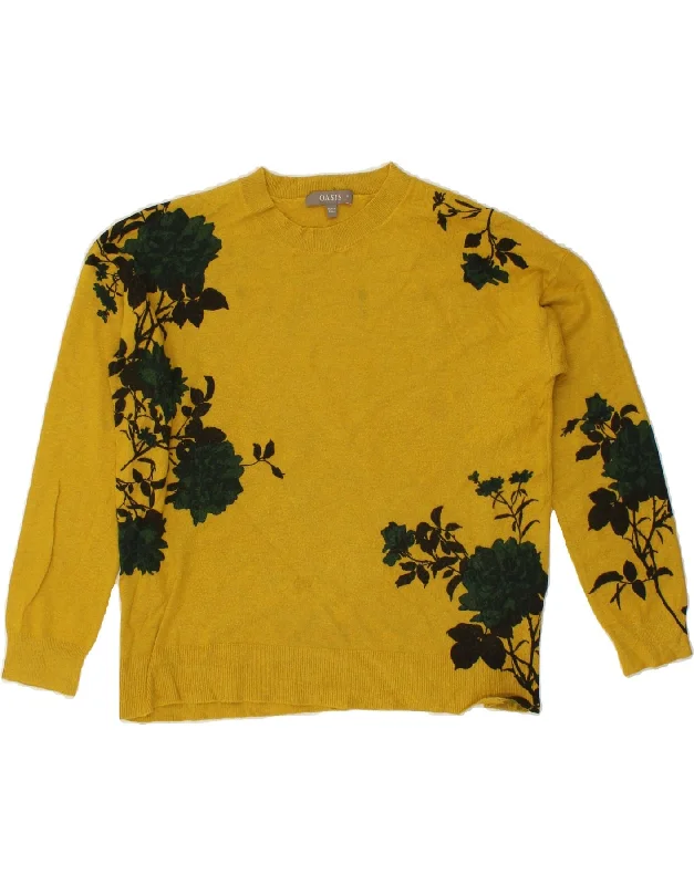 Limited Availability OASIS Womens Crew Neck Jumper Sweater UK 14 Medium Yellow Floral Viscose Limited Availability OASIS Womens Crew Neck Jumper Sweater UK 14 Medium Yellow Floral Viscose