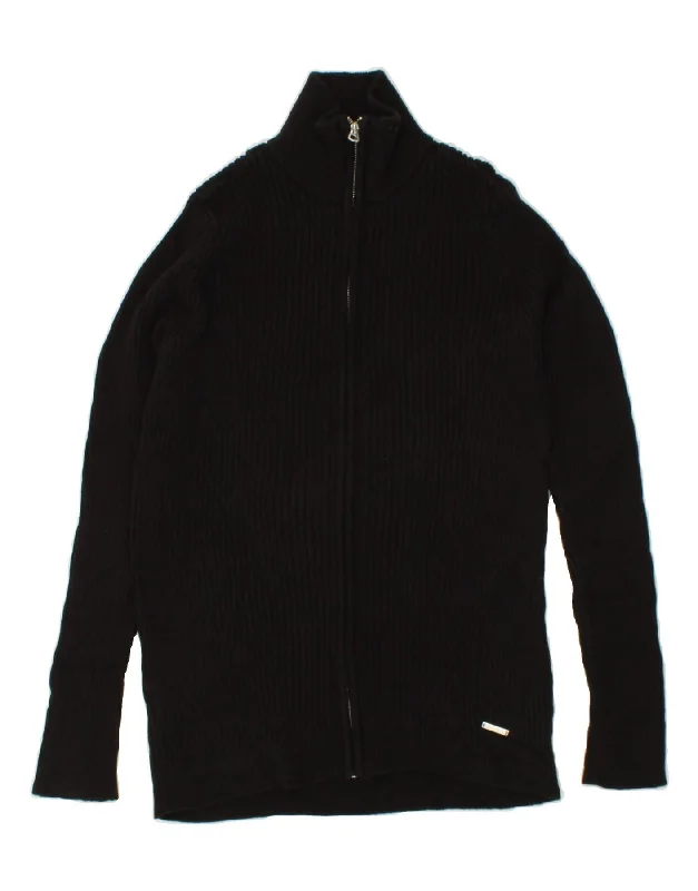 Seasonal Clearance DIESEL Womens Cardigan Sweater UK 16 Large Black Cotton