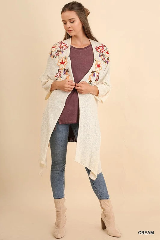 Discount Days Floral Embroidered Kimono
