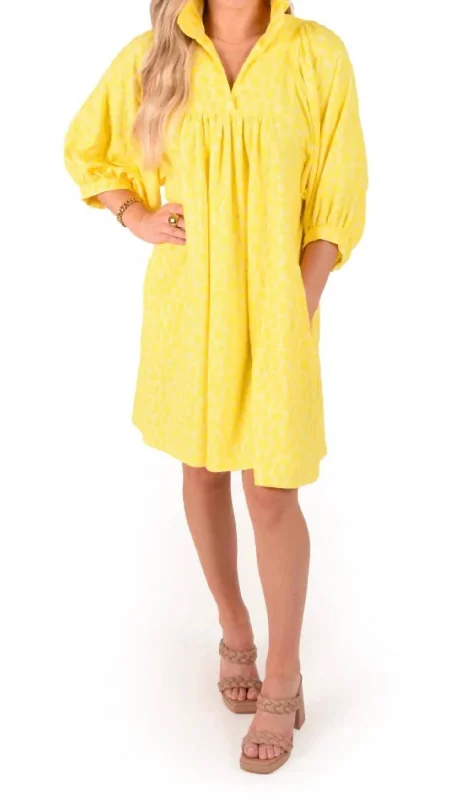 Steals and Deals Stella Dress In Buttercup Cheetah