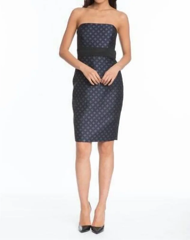 Price Meltdown Nadia Jacquard Cocktail Dress In Blue