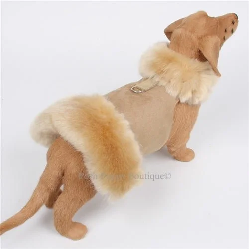 Limited Time Susan Lanci Champagne Plain Fox Faux Fur Coat