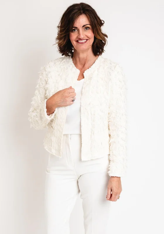 Super Savings Gerry Weber Decorative Fringing Short Jacket, Cream