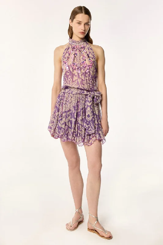 Epic Deals Mini Dress Bianca - Purple Macro Ikat