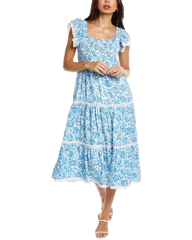 Lowest Price Sail to Sable Flutter Smocked Midi Dress