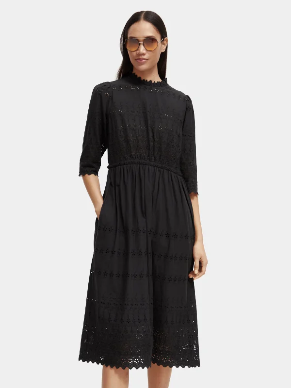 Loyalty Reward Broderie anglaise midi dress