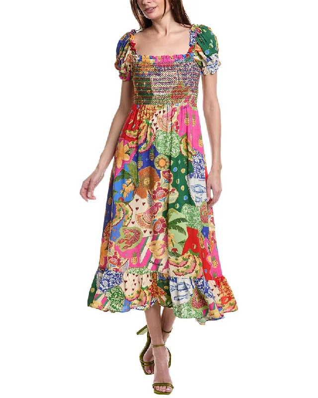 Big Savings FARM Rio Sunny Mix Midi Dress