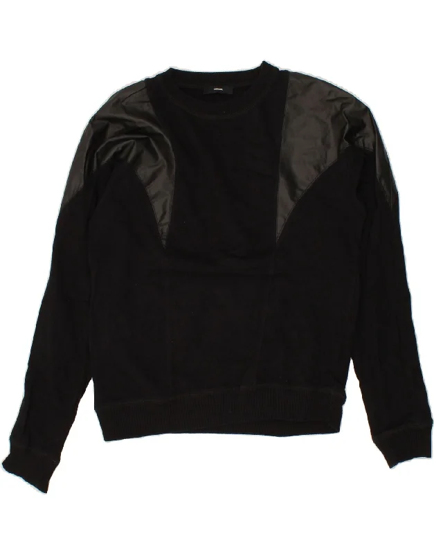Great Deals DIESEL Womens Sweatshirt Jumper UK 16 Large Black Cotton