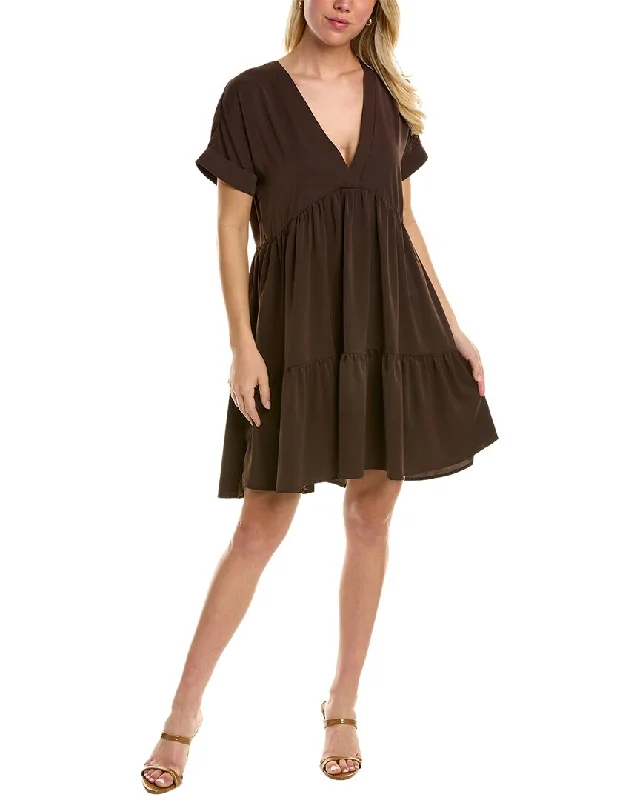 Exclusive Savings Area Stars V-Neck Tier Mini Dress