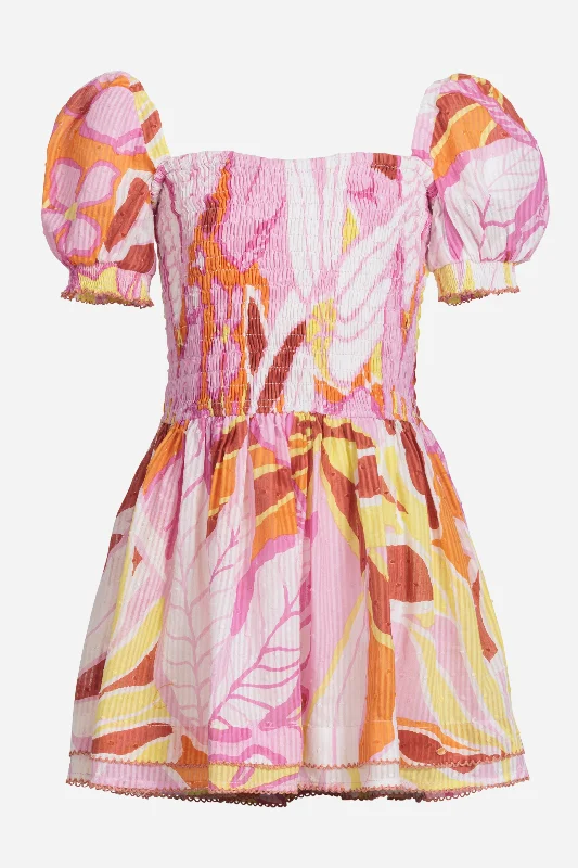 YEAR-End Sale Mini Dress Bertha for girls - Pink Macro Lilium